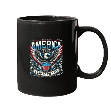 Discover Independence Day Art 4 July American Eagle Free Mugs
