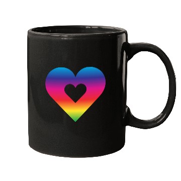 Discover Rainbow Heart Homosexuality LGBT Love Mugs