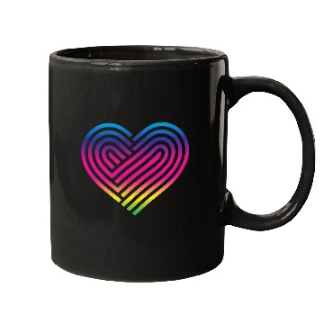 Discover Rainbow Heart Homosexuality LGBT Love Mugs