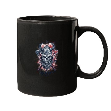 Discover "Warrior Spirit - Viking Skull Design" Mugs