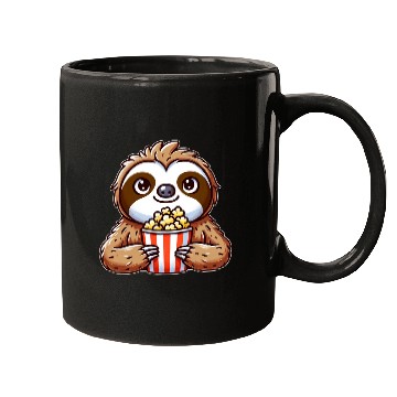 Discover Funny sloth popcorn cinema movie Mugs