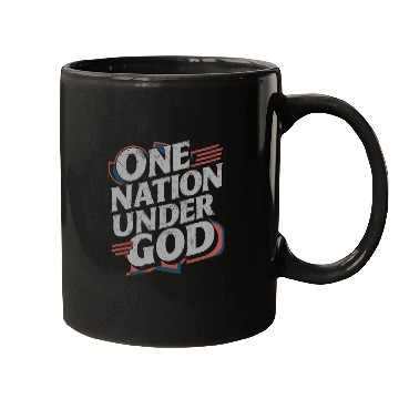 Discover One Nation Under God Christian Pride Retro US Flag Mugs