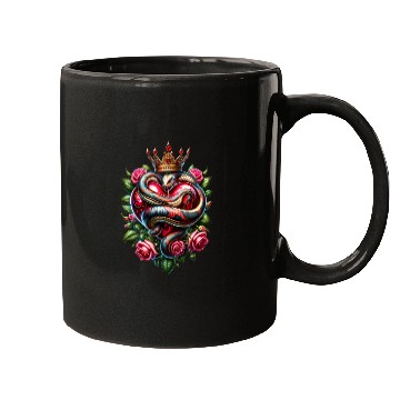 Discover Royal Snake and Roses Heart Mugs