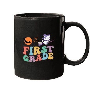 Discover 1st Grade teacher Kindergarten with cute witch cat Mugs