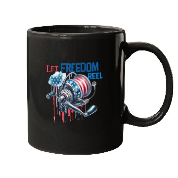 Discover Let Freedom Reel Fishing USA Mugs