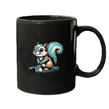 Discover Cute cartoon squirrel playing golf Mugs