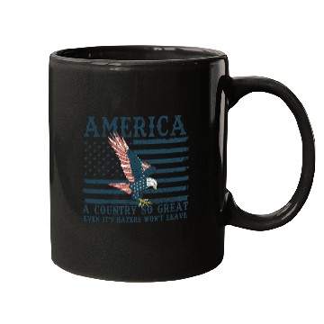 Discover It's Haters Won't Leave Retro US Flag Eagle Merica Mugs