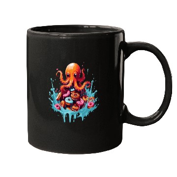 Discover Cute Octopus: Ruler of the Donuts Mugs