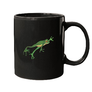 Discover Green Frog Smiling and Jumping Mugs