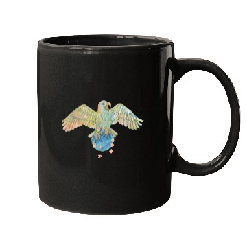 Discover Eagle Carrying Earth Illustration Mugs