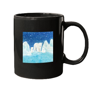 Discover Polar Bears (Ursus maritimus) - Bear Mother & Cubs Mugs