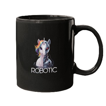 Discover Funny Unicorn Robot Robotic Cuddling Cyborg Mugs