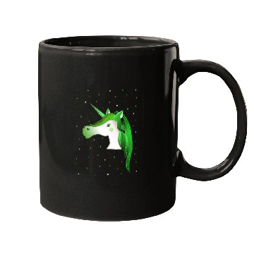 Discover green unicorn with stars Mugs