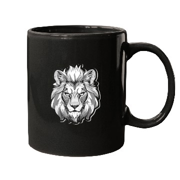 Discover White Angry Lion Mugs
