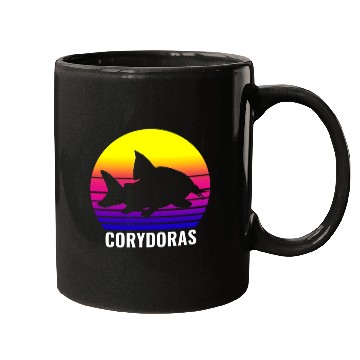 Discover Corydoras Catfish Lovers Vintage Sunset Art Design Mugs