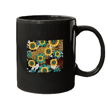 Discover Turquoise Gemstone Sunflowers Leopard Cowhide Mugs