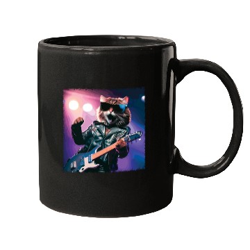 Discover Funny Cat Plays Guitar Instruments Cute Concert Mugs