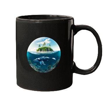 Discover earth globe with whale in Underwater Mugs