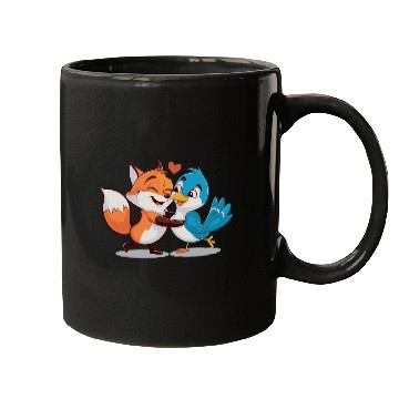 Discover Cute Fox and Bird Love Mugs