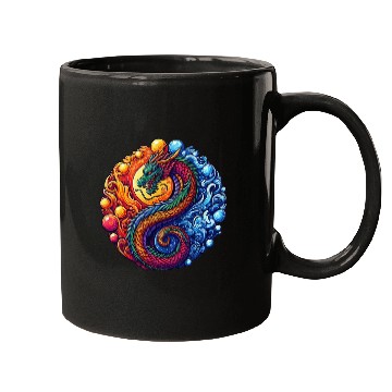 Discover Vibrant Yin Yang Dragon Mugs