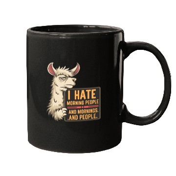 Discover I Hate Morning People for a Morning grumpy Llama Mugs