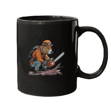 Discover Beaver Lumberjack Chainsaw Mugs