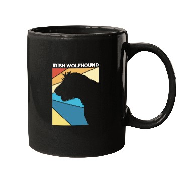 Discover Retro 80s Irish Wolfhound Dog Silhouette Mugs