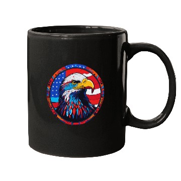 Discover Patriotic Eagle Emblem for Apparel Mugs