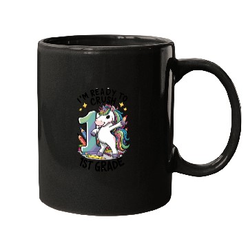 Discover Ready to Crush First 1st Grade Back School Unicorn Mugs