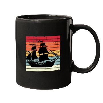 Discover Pirate ship sunset Mugs