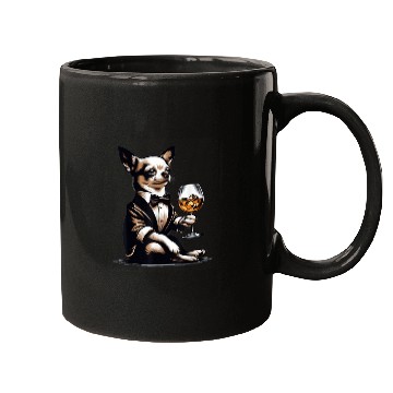 Discover Chihuahua Dog Drinking Whiskey Puppy Mugs