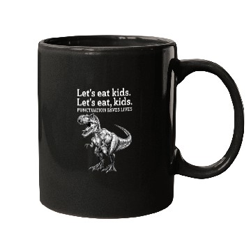 Discover Punctuation Saves Lives Dinosaur Mugs