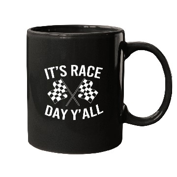 Discover Drag Racing Racetrack Checkered Flag Race Day Mugs