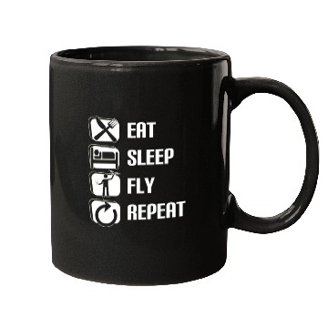 Discover Quadcopter Eat Sleep Fly Repeat Funny Drone Pilot Mugs