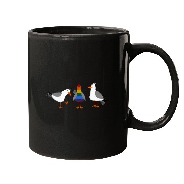 Discover Seagull LGBT Gay Lesbian Rainbow Flagge Mugs