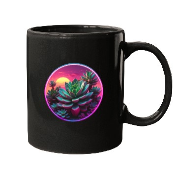 Discover Synthwave Succulent Art Mugs