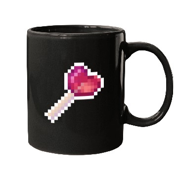 Discover Pixel Art Sprite Cute Heart Lollipop Mugs