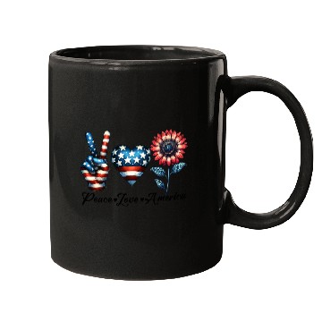 Discover Peace Love America Mugs