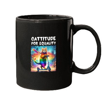 Discover Gay pride. Cattitude for equality Mugs