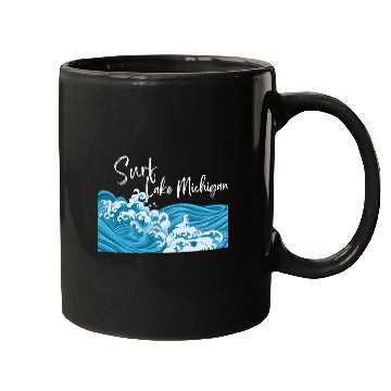 Discover Surf Lake Michigan Mugs