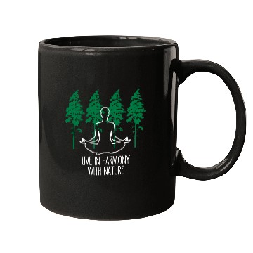 Discover Meditation, Live in harmony with nature Mugs