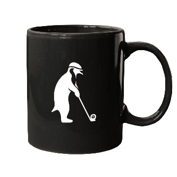 Discover Penguin playing golf cartoon golfer funny Mugs