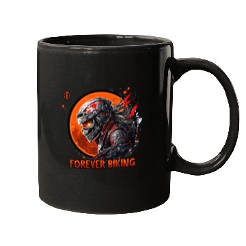 Discover Forever Biking: Skull Emblem Motorcycling Mugs