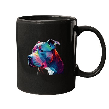 Discover Blue Nose Pitbull Neon Face Origami Mugs