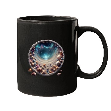 Discover Ocean Meets the Shore inside a circle design Mugs