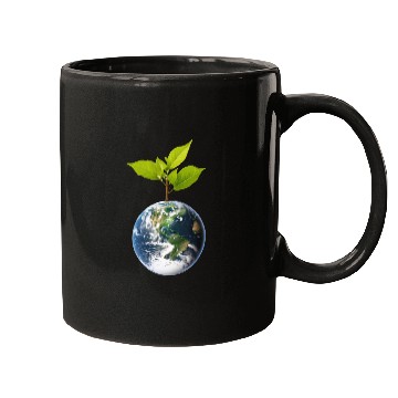 Discover Planet Earth with beautiful freshness growth tree Mugs