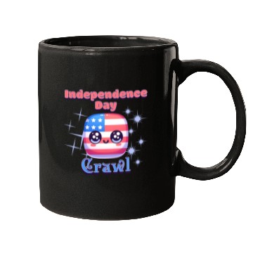 Discover Independence Day Crawl kawaii icon Design Mugs