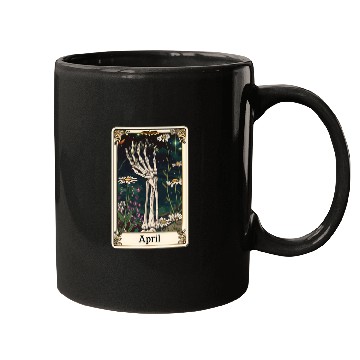 Discover April Gothic Tarot Card - Daisy Flower & Skeleton' Mugs
