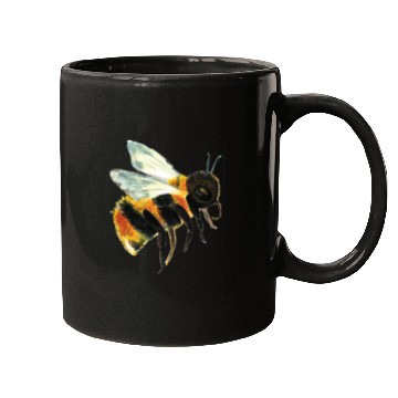 Discover Cute Bumble Bee Flying Illustration Mugs