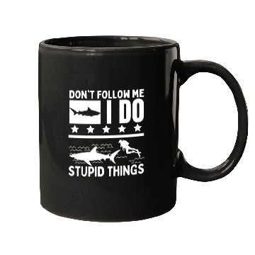Discover Scuba Diving Shark Dont Follow Me I Do Stupid Mugs